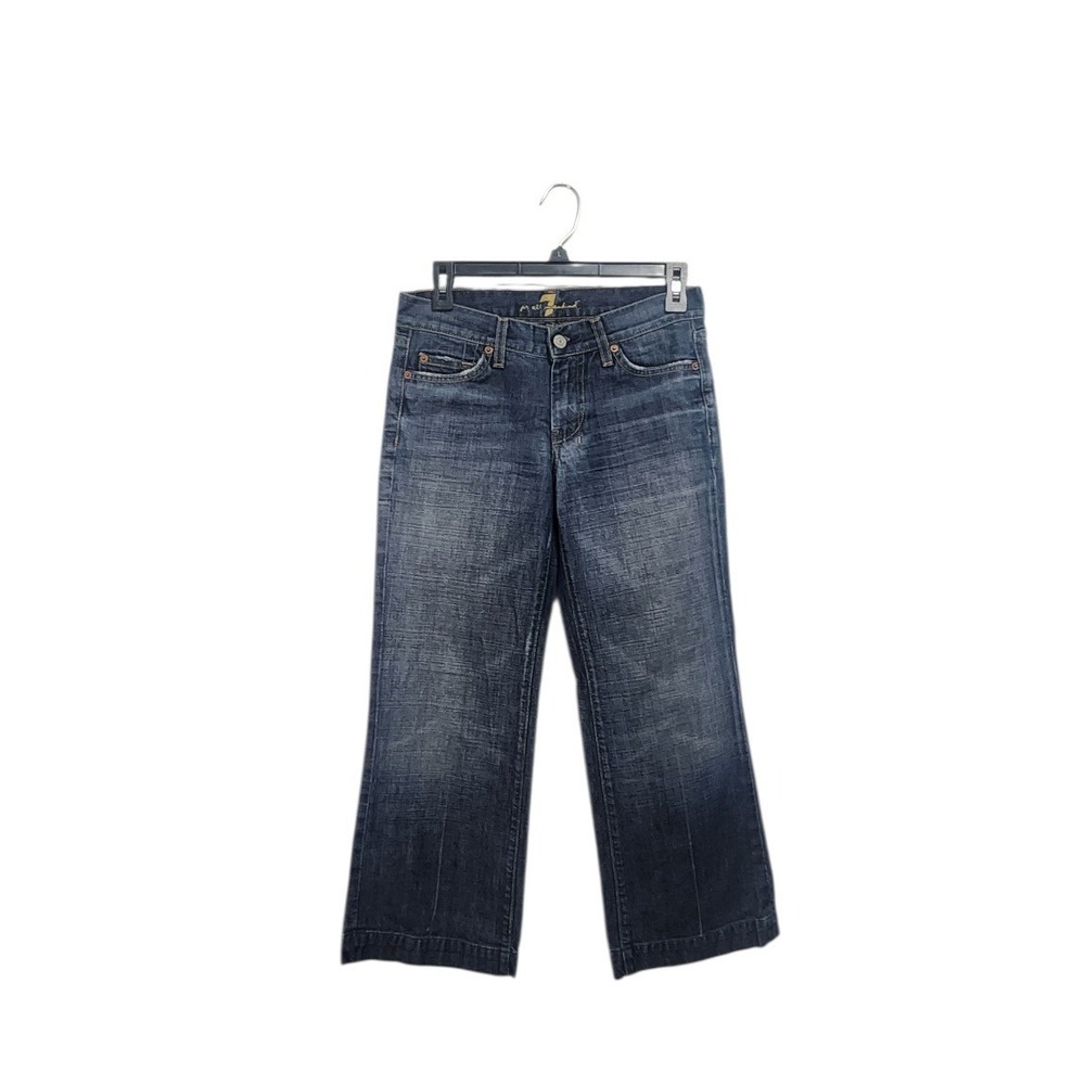 7 For All Mankind Dojo Wide Leg Jeans Womens 27 Dark Wash Denim U121B019U-019U
